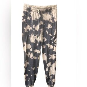 Sundown by Splendid Gray White Tye-Dye Sweatpants Girls size Large/12